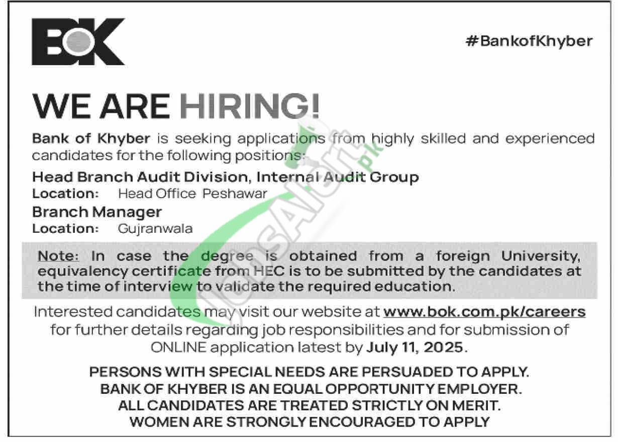 BOK Branch Manager Jobs