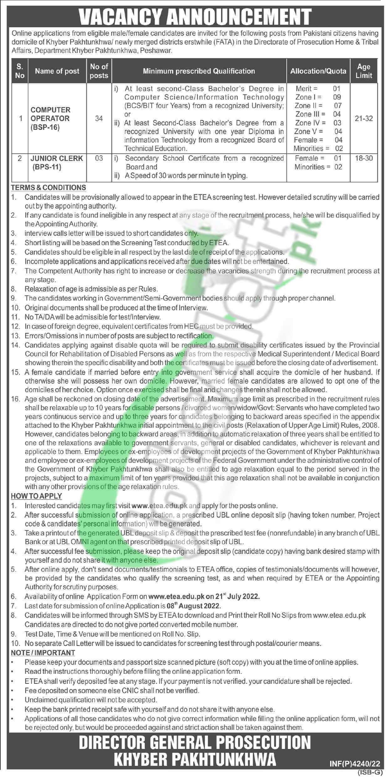 Directorate of Prosecution KPK Jobs