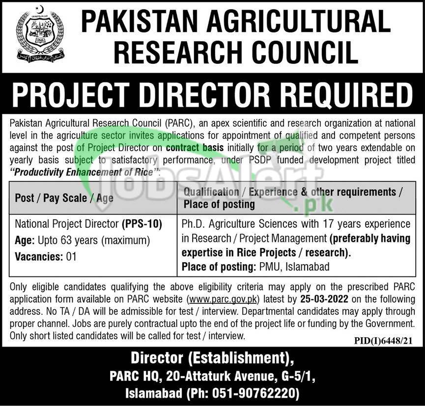 PARC Jobs 2022 Pakistan Agricultural Research Council Online Form from www.parc.gov.pk PARC Jobs