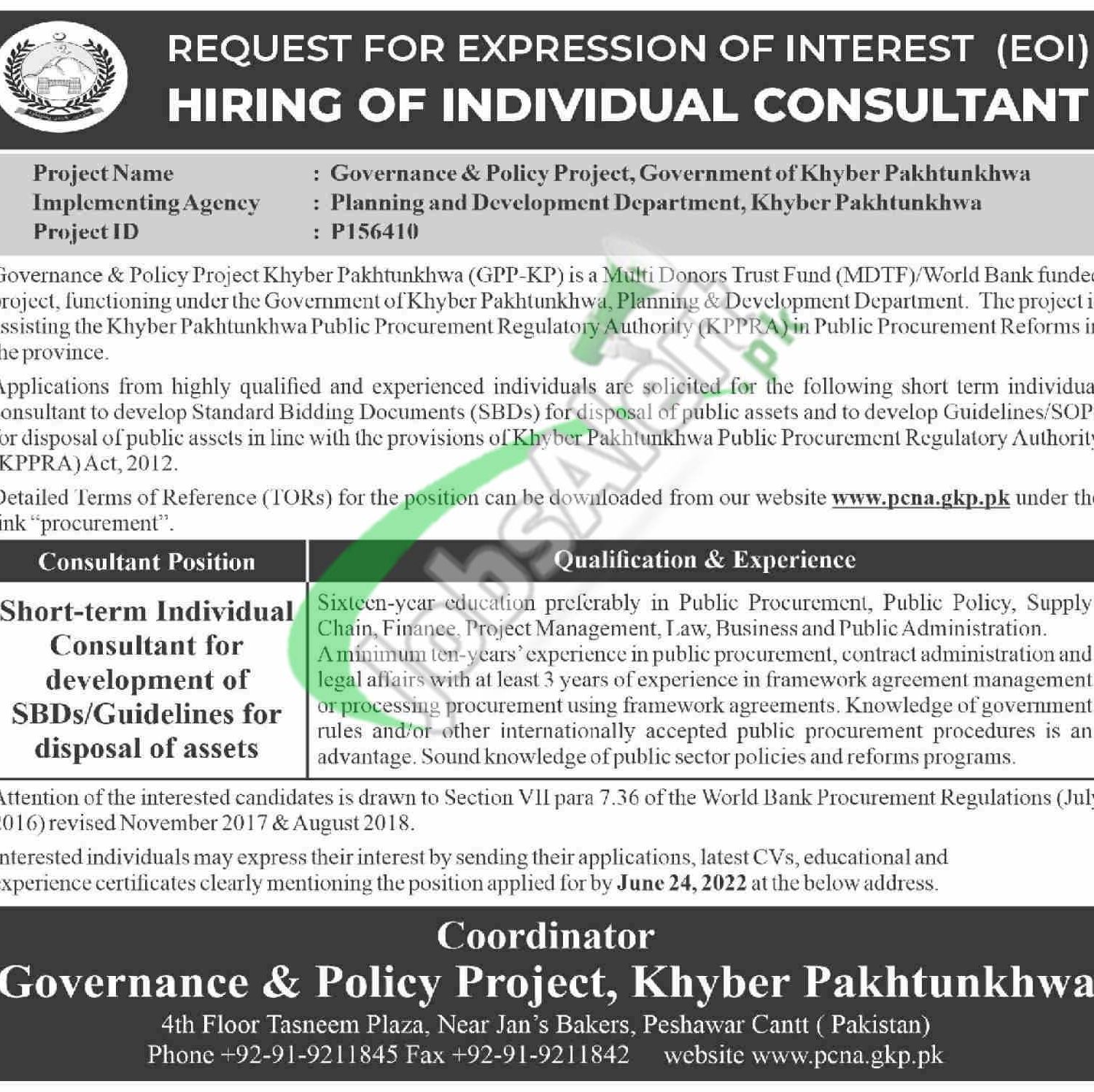 Planning & Development Department KPK Jobs 2022 Current Vacancies Planning and Development Department KPK Jobs