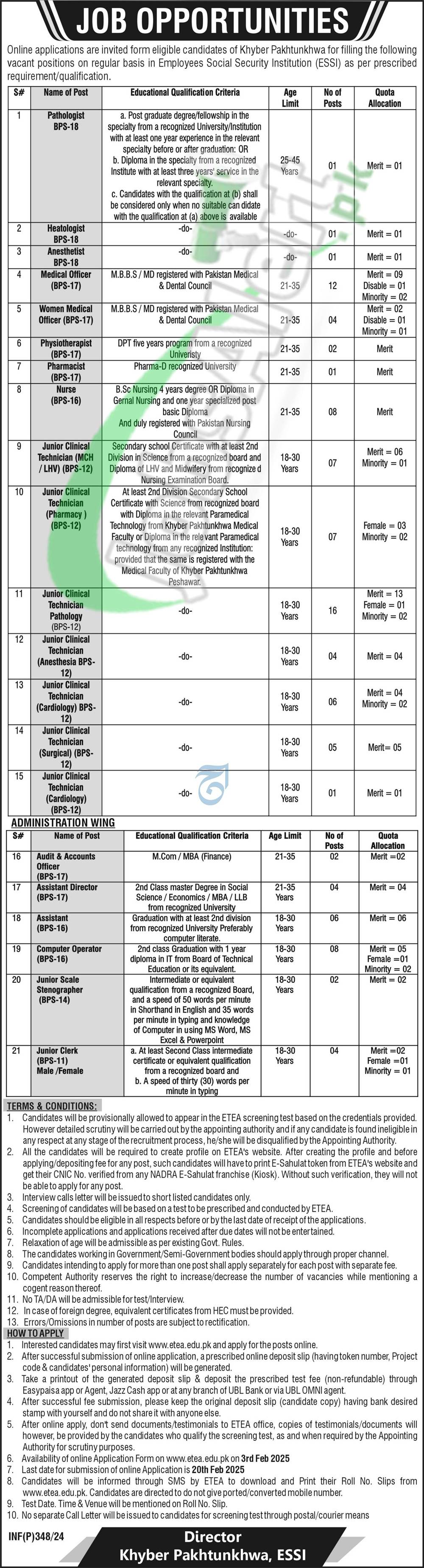 KPK Employees Social Security Institution Jobs