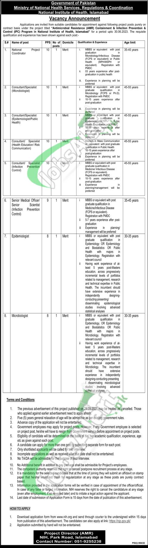 Ministry of National Health Services Jobs