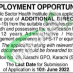 PO Box 28 Karachi Jobs