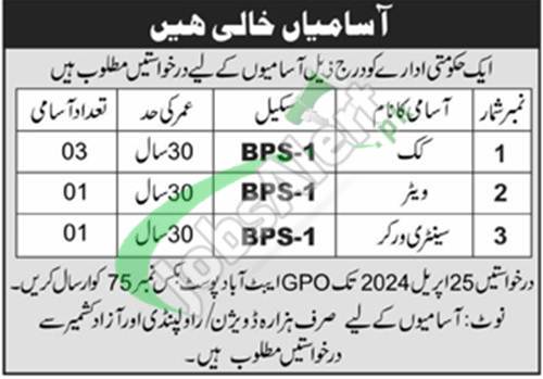 PO Box 75 GPO Abbottabad Jobs
