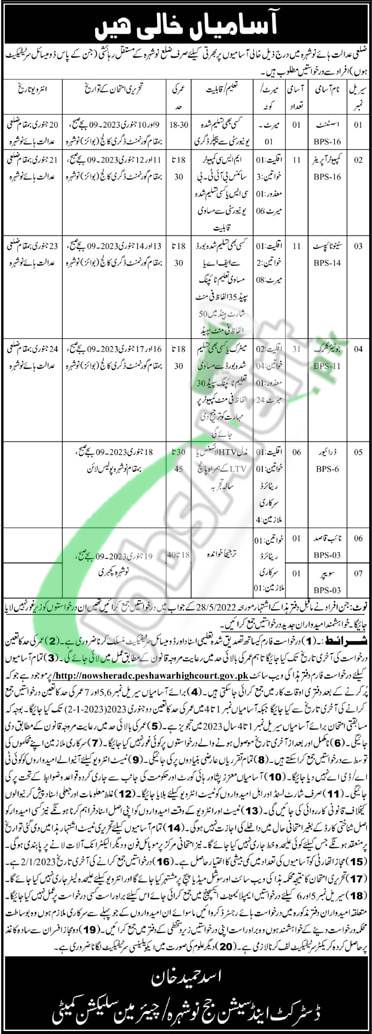Session Court Nowshera Jobs
