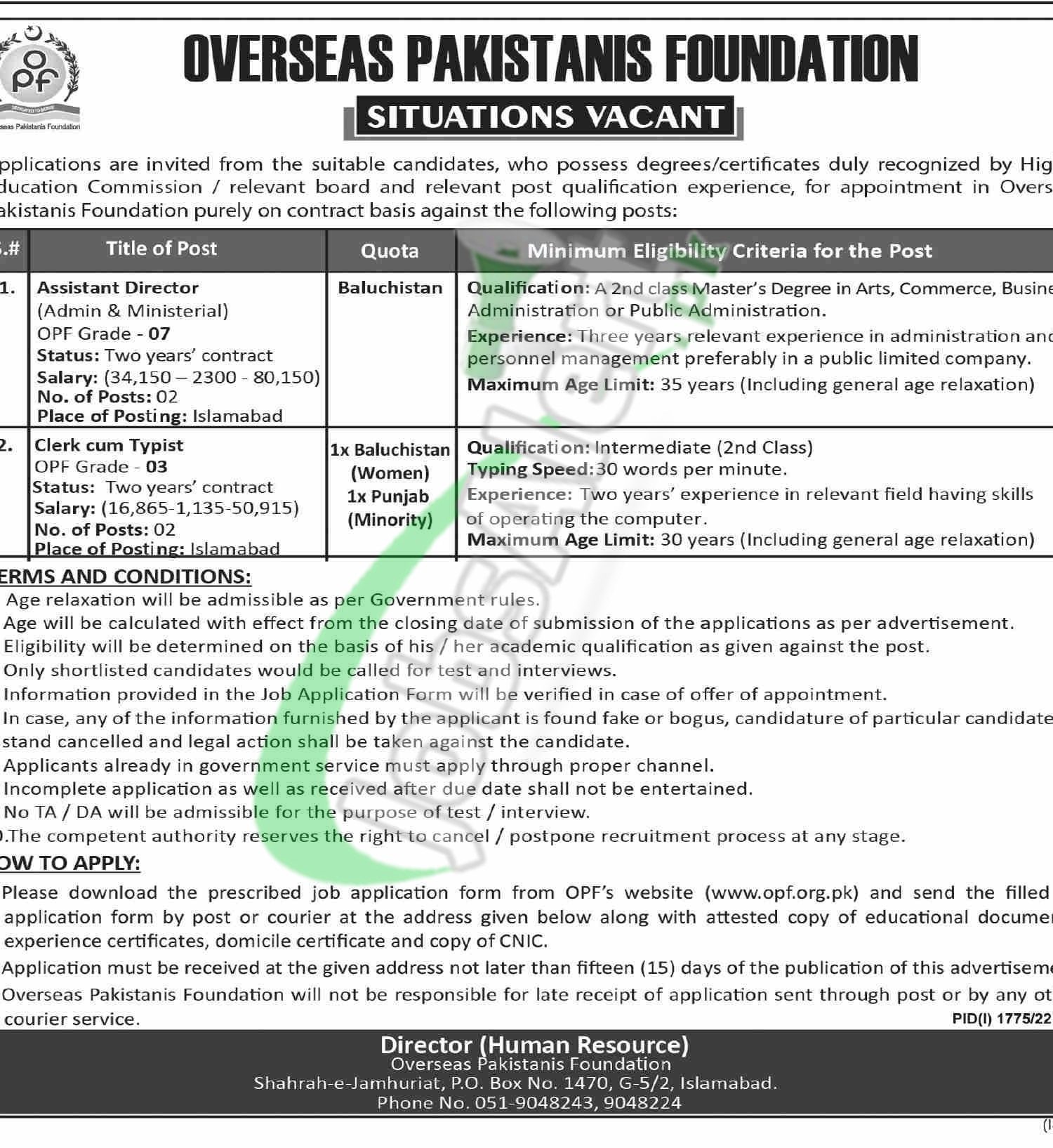 OPF Jobs