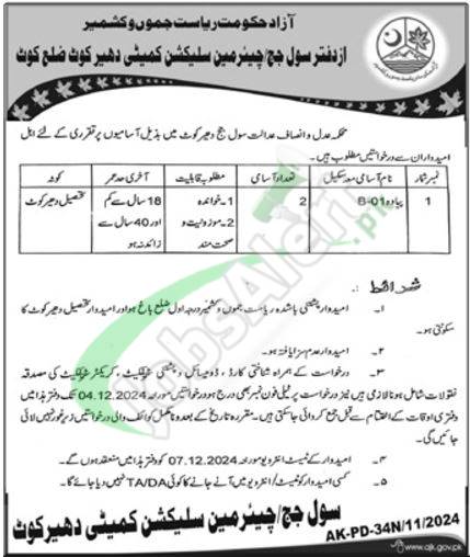 Civil Court Dhirkot Jobs