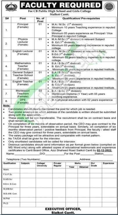 Cantonment Board Jobs