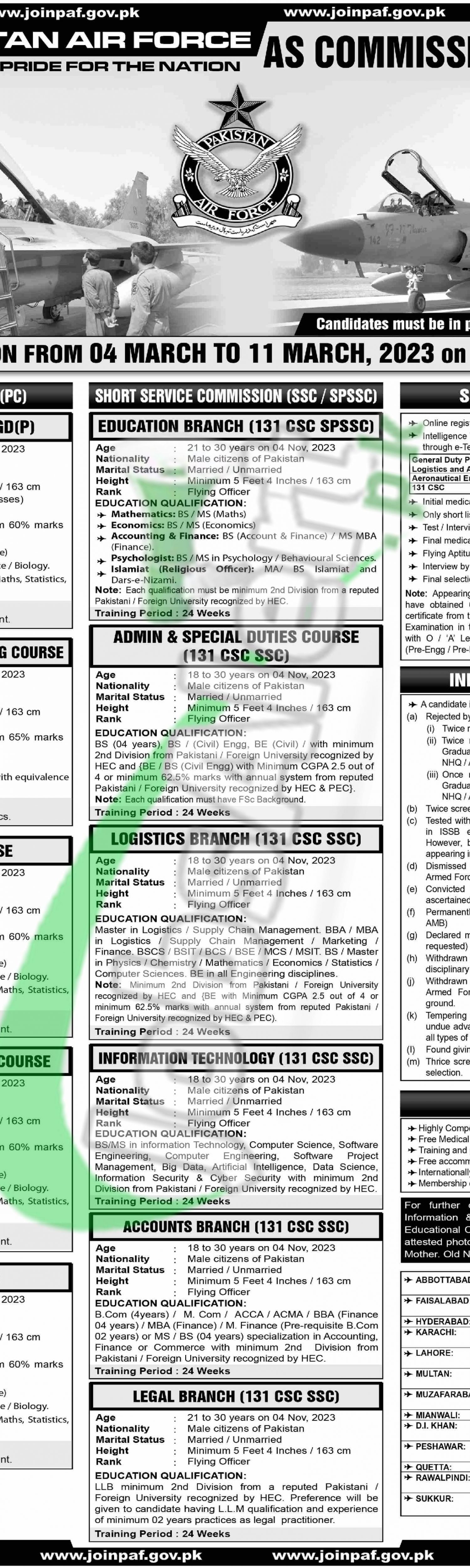 Join PAF www.paf.gov.pk Jobs Apply Online 2023 Registration For Male