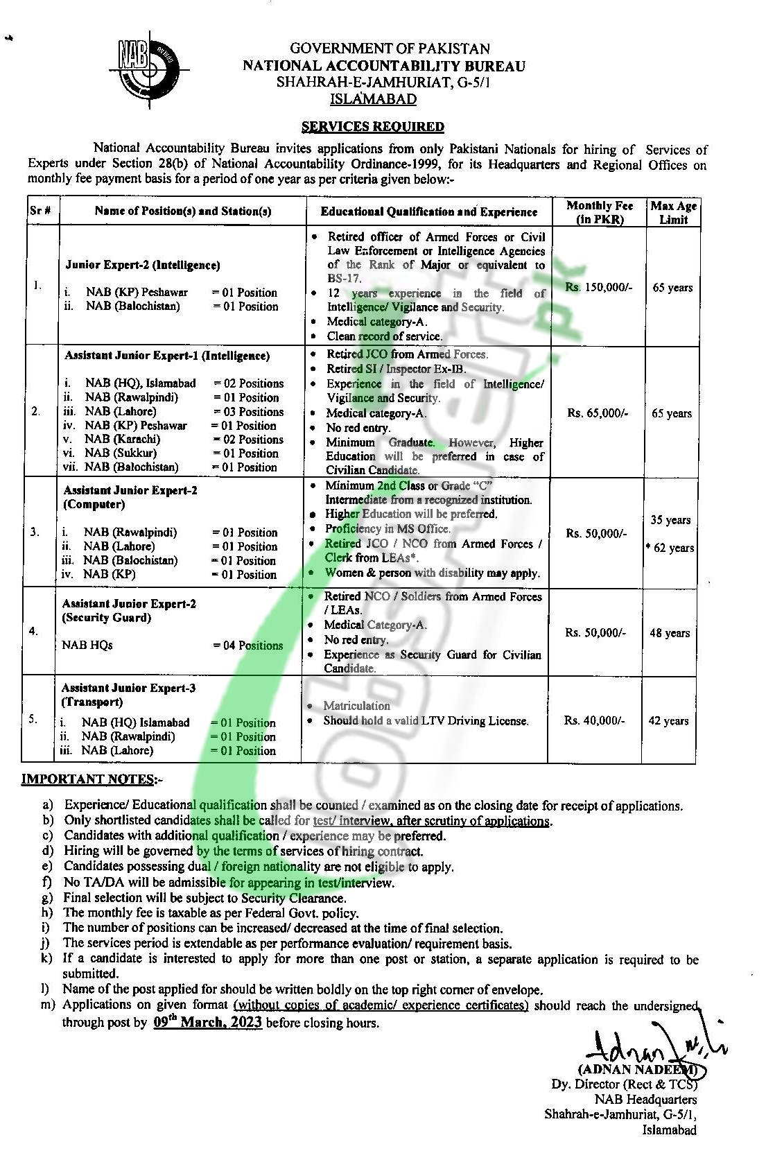 www.nab.gov.pk Jobs