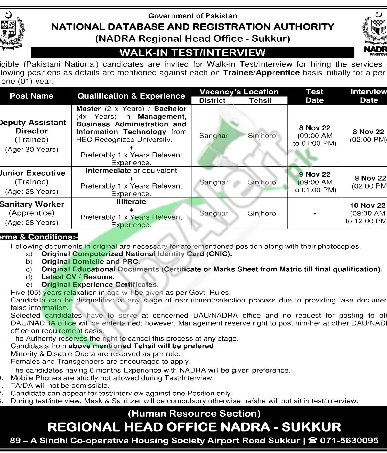 NADRA Jobs