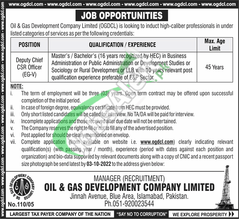 OGDCL Jobs