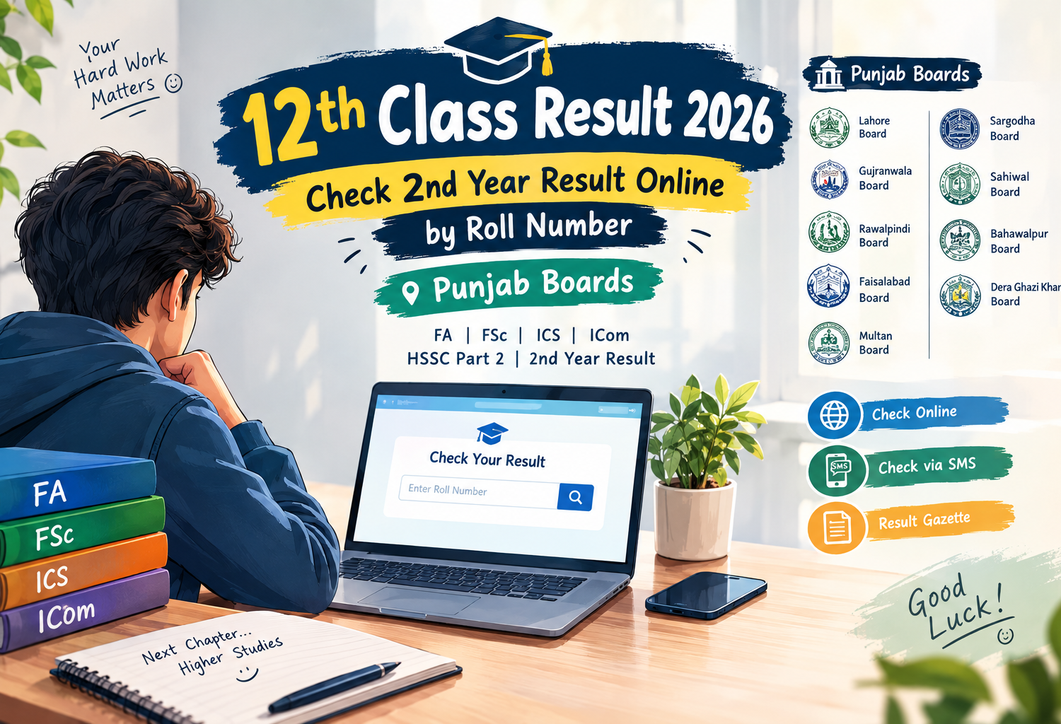 12th Class Result 2026 Check 2nd Year Result Online by Roll Number | Punjab Boards 12th Class Result 2026