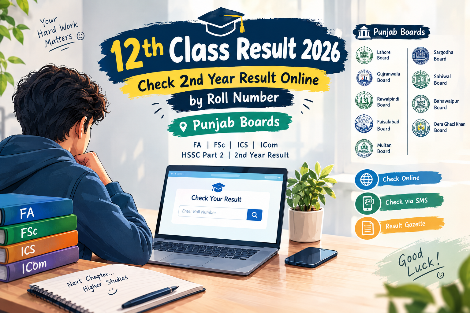 12th Class Result 2026 Check 2nd Year Result Online by Roll Number | Punjab Boards
