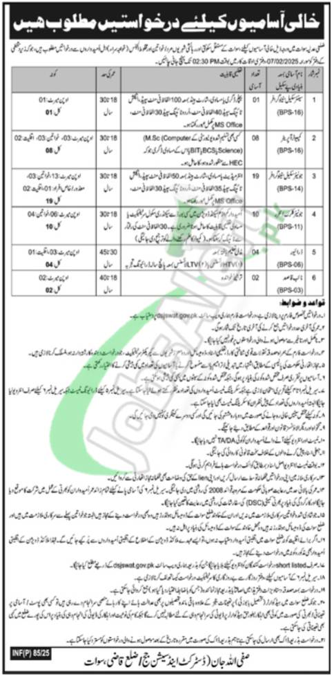 District and Session Court Swat Jobs