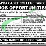 WAPDA Cadet College Tarbela Jobs