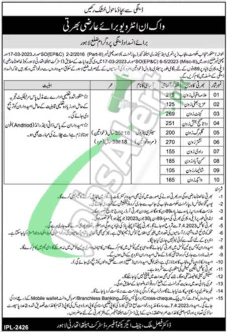 District Health Authority Lahore Jobs