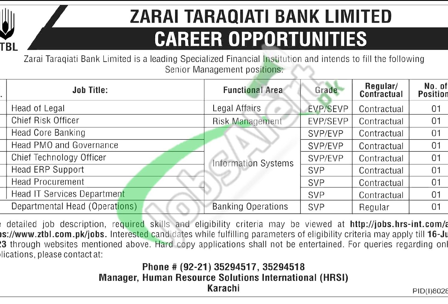 www.ztbl.com.pk Jobs