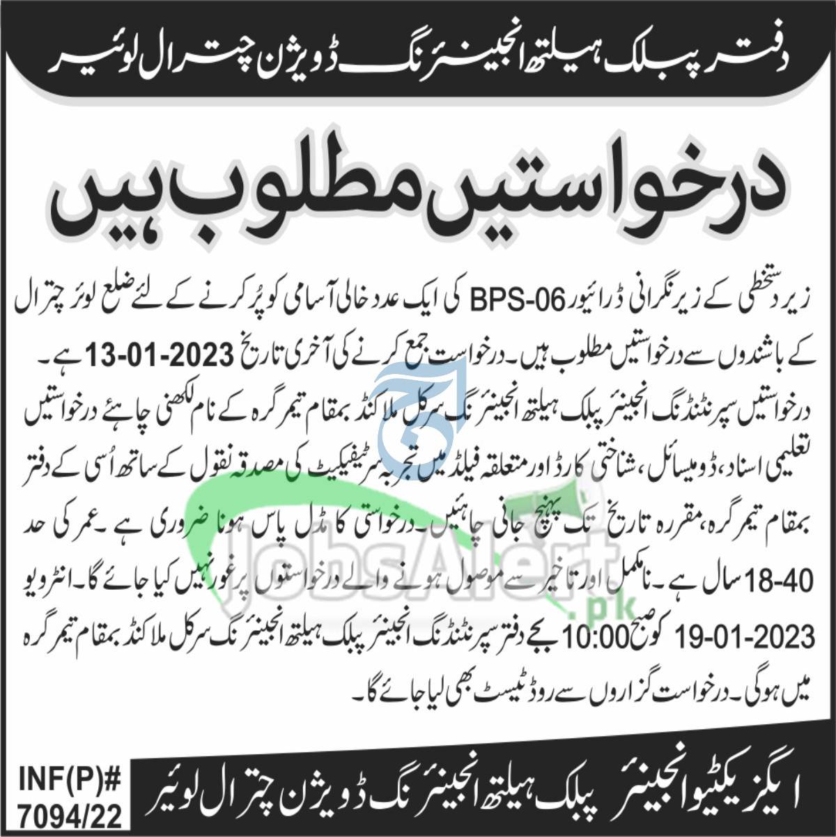 Public Health Engineering Department KPK Jobs