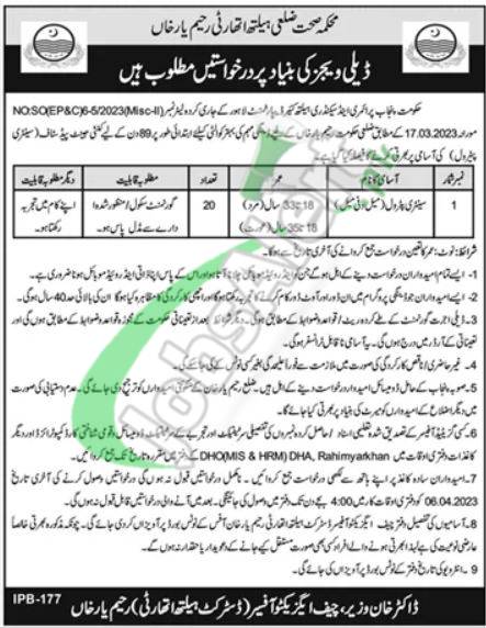 district health authority rahim yar khan Jobs