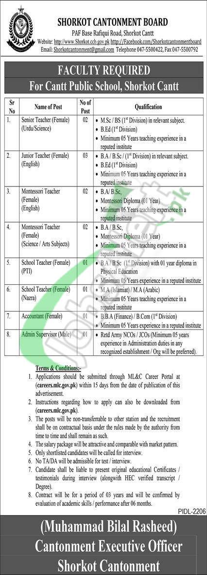 Cantonment Board Jobs