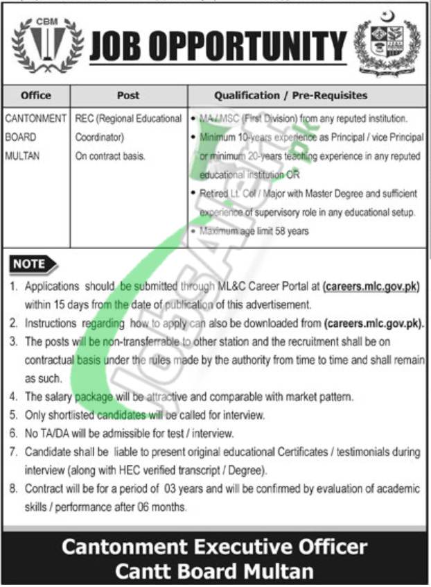 Cantonment Board Jobs