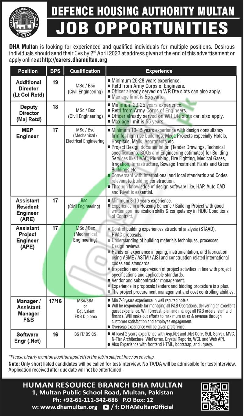DHA Multan Jobs