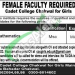 Cadet College Chakwal Jobs