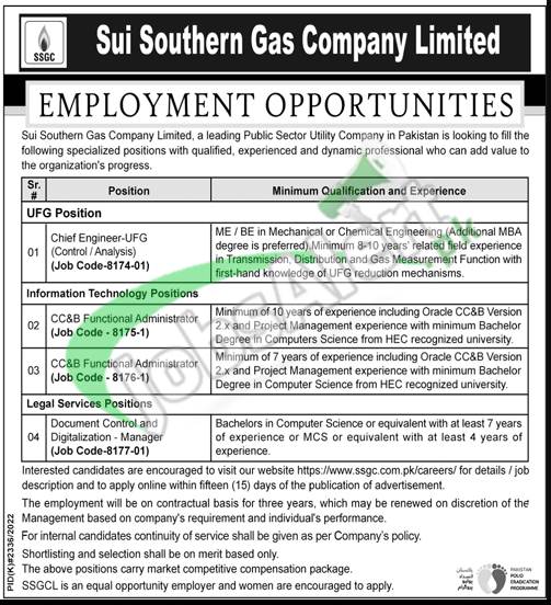 SSGC Jobs