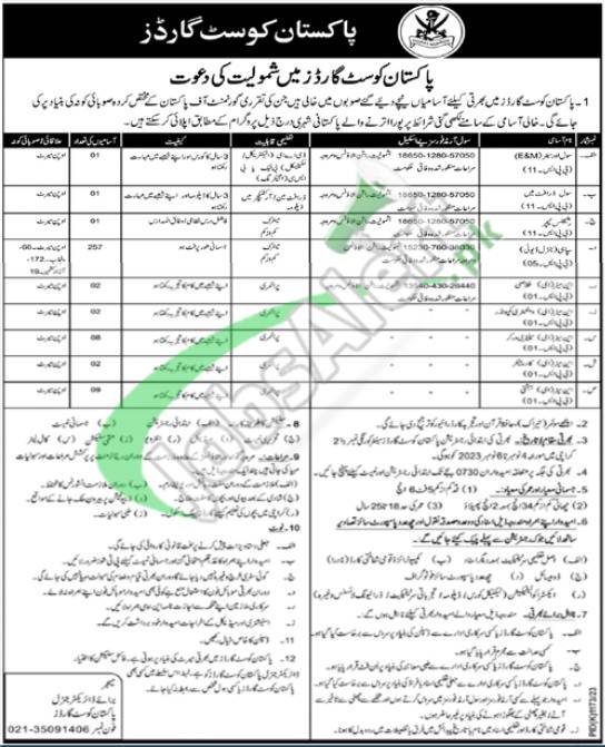 Pakistan Coast Guard Jobs