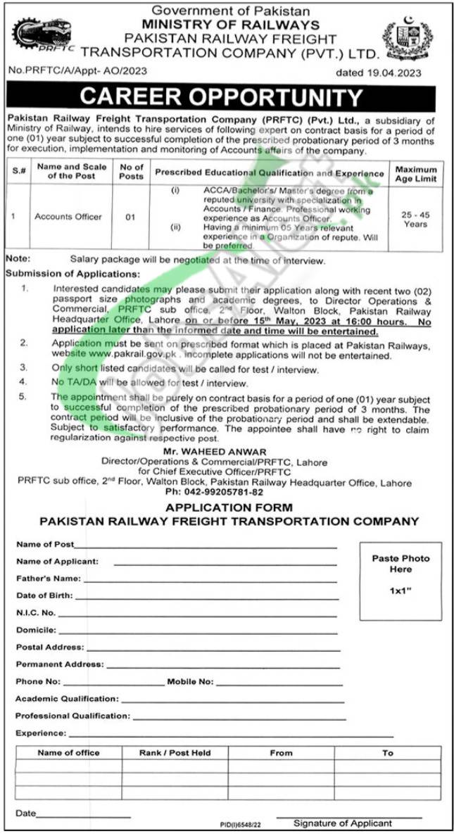 Ministry of Railways Jobs