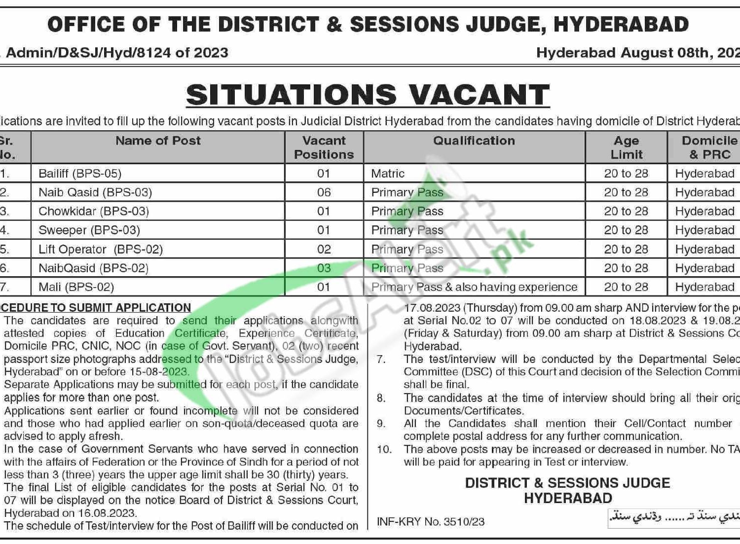 Session Court Hyderabad Jobs