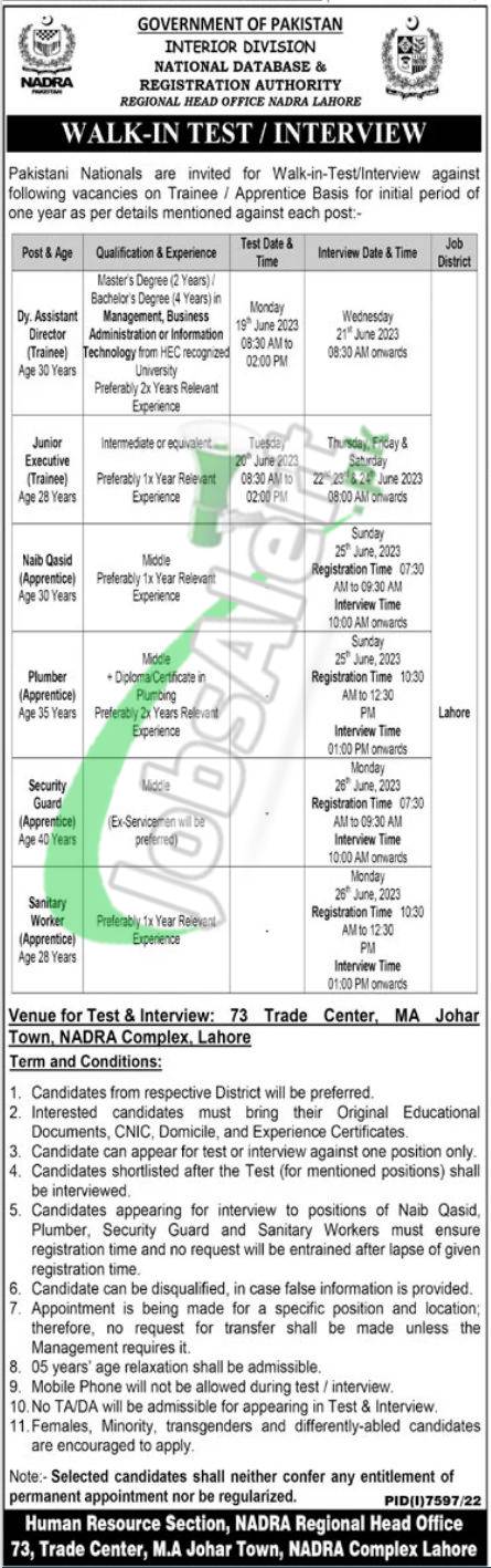 NADRA Jobs