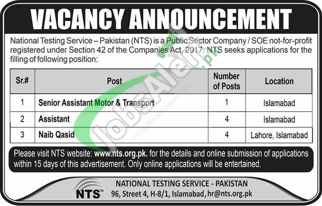 National Testing Service Pakistan Jobs