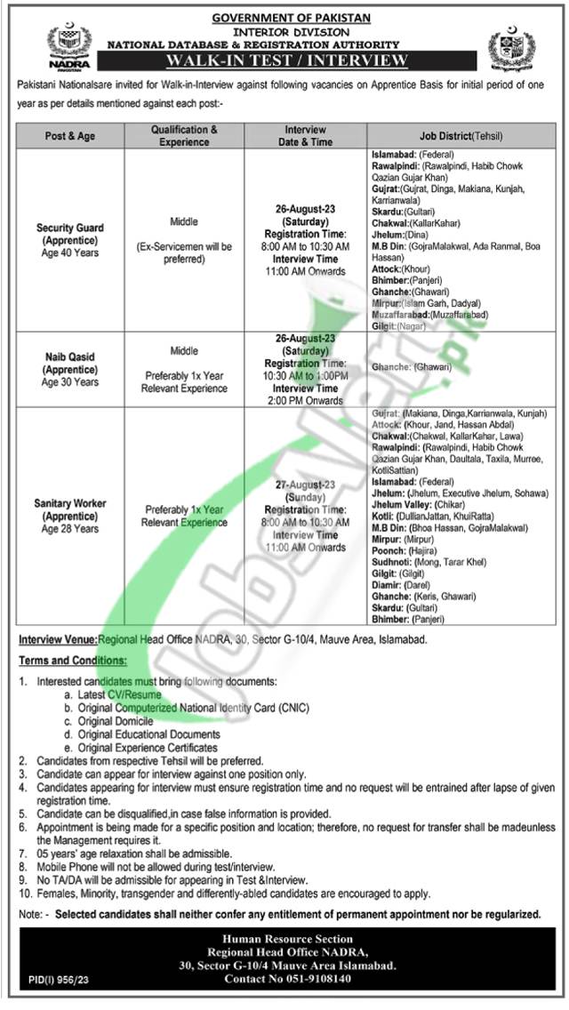 National Database & Registration Authority Jobs