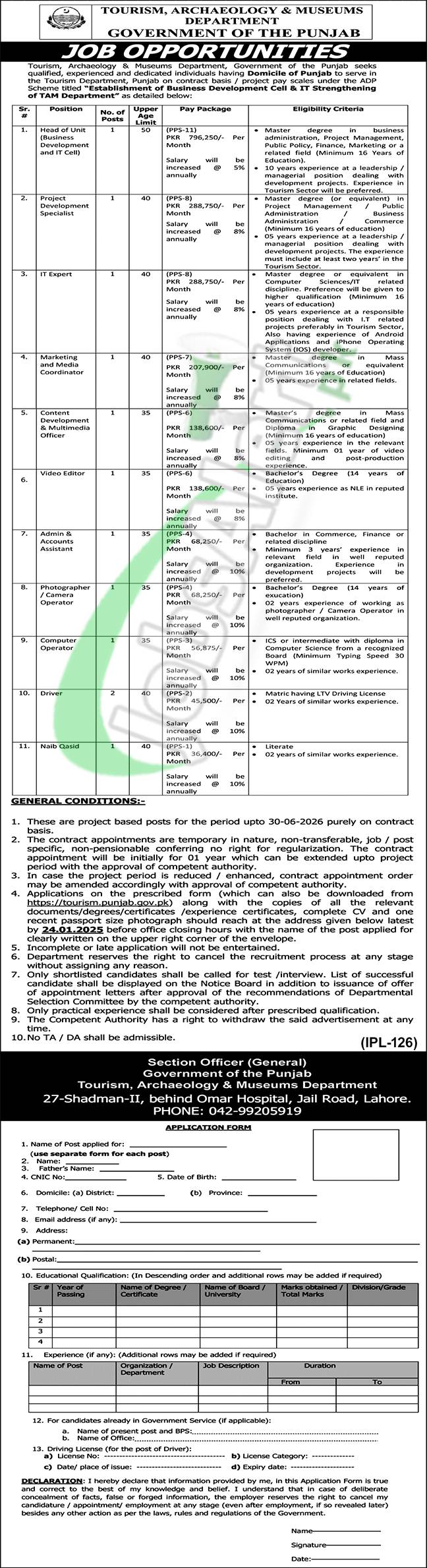 Tourism Archaeology and Museum Department Jobs