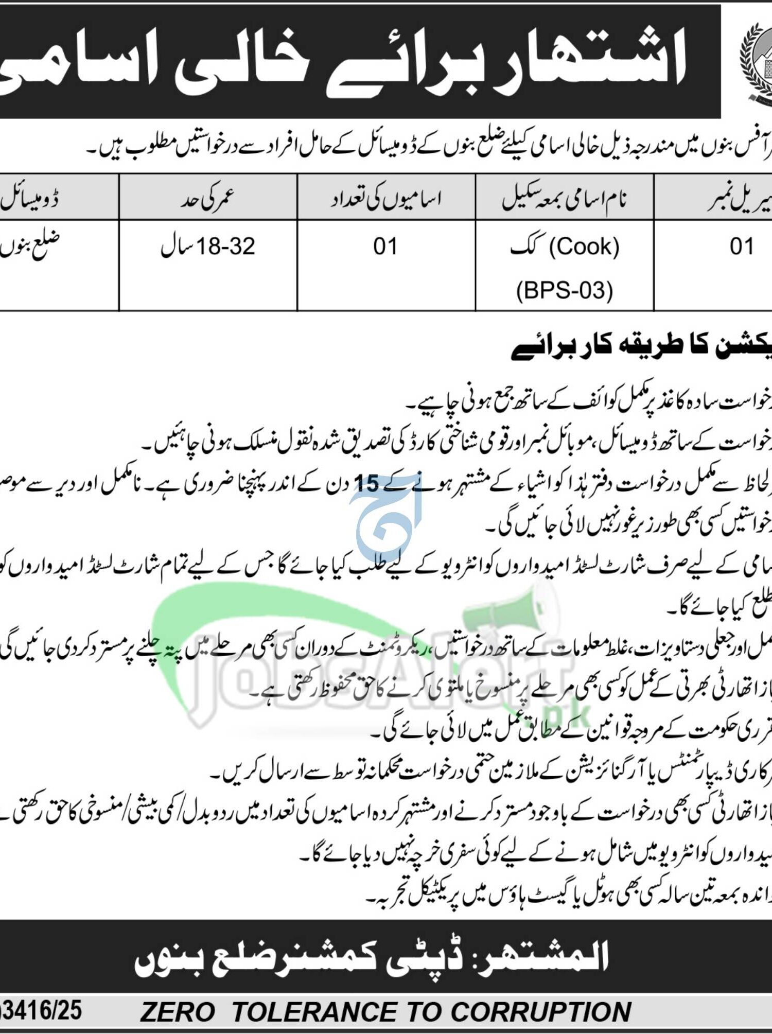 Deputy Commissioner Bannu Jobs