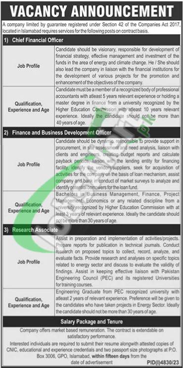 PO Box 3006 Islamabad Jobs