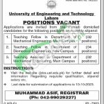 University of Engineering & Technology Lahore Jobs