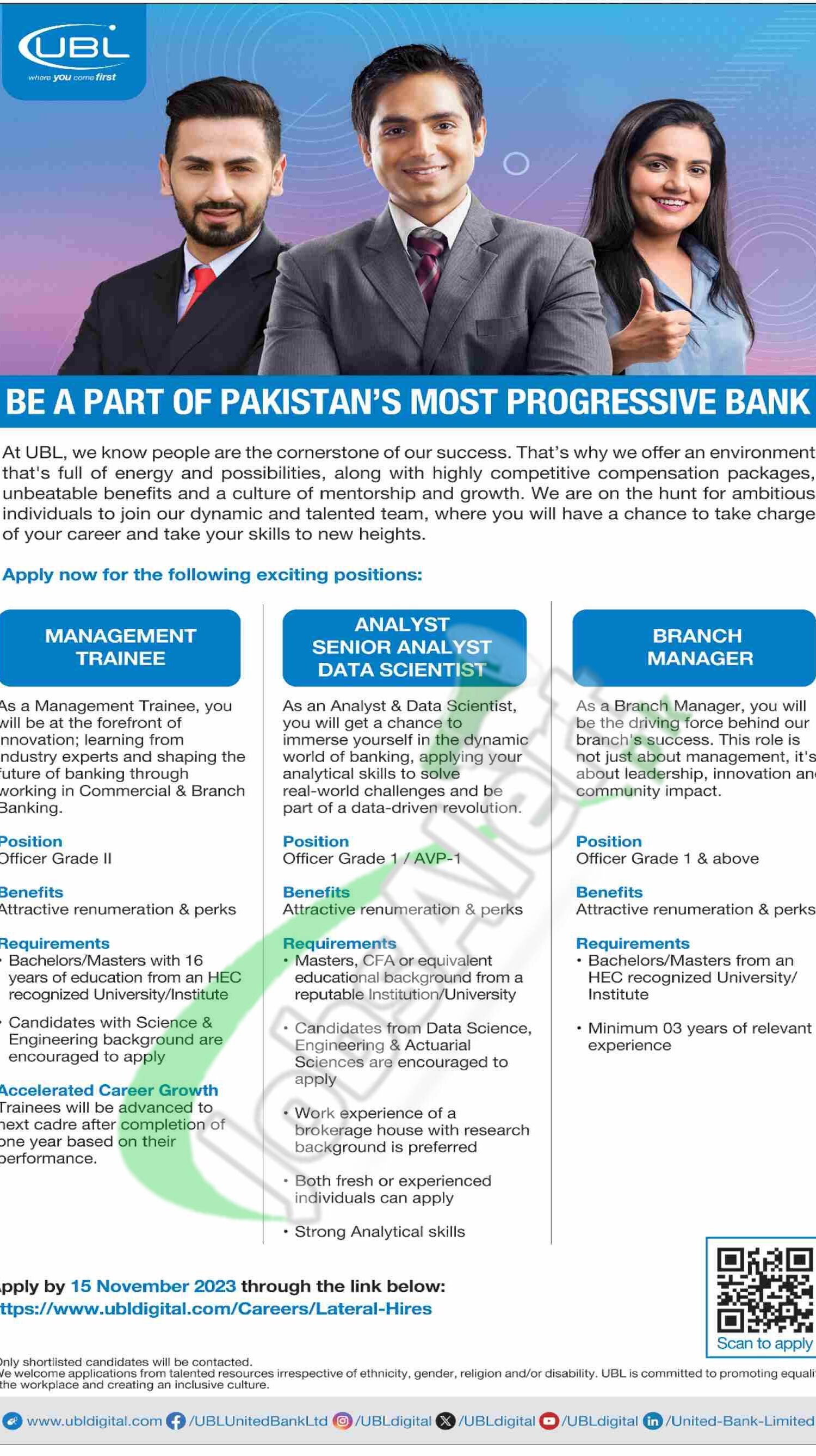 UBL Bank Jobs