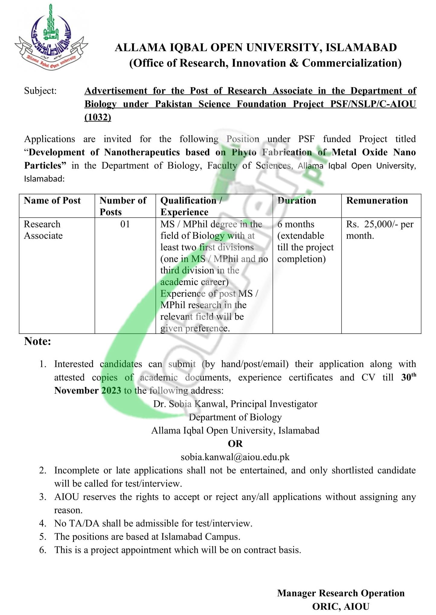 AIOU Jobs