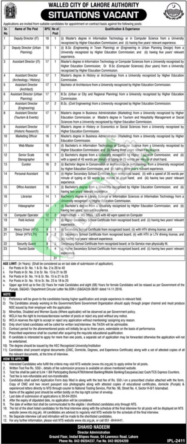 Walled City Lahore Jobs