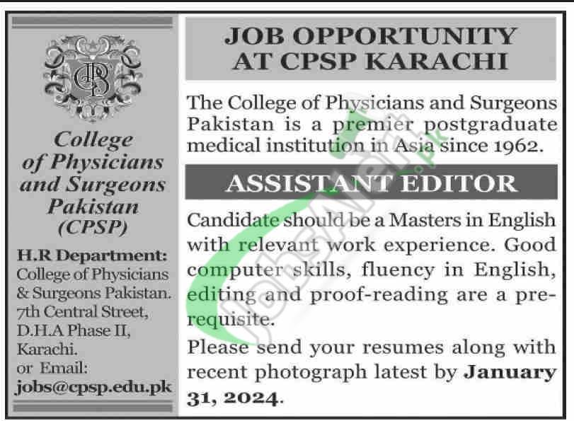 College of Physicians and Surgeons Pakistan Jobs