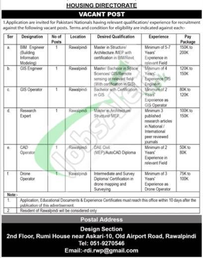 Housing Directorate GHQ Rawalpindi Jobs