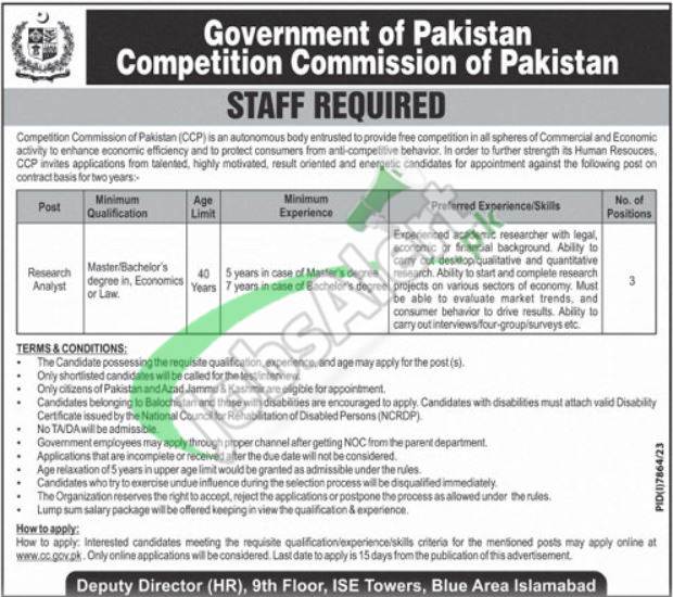 Competition Commission of Pakistan Jobs