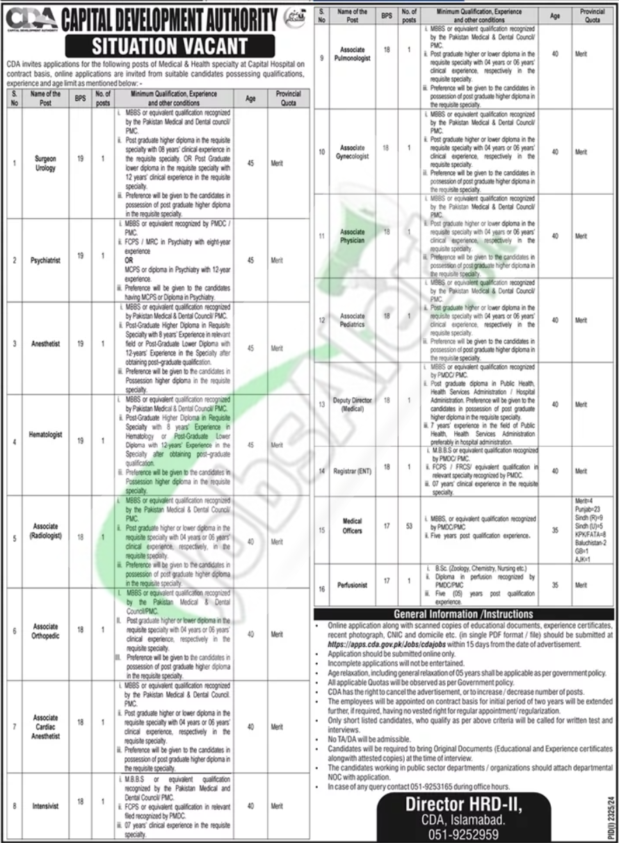 CDA Hospital Jobs