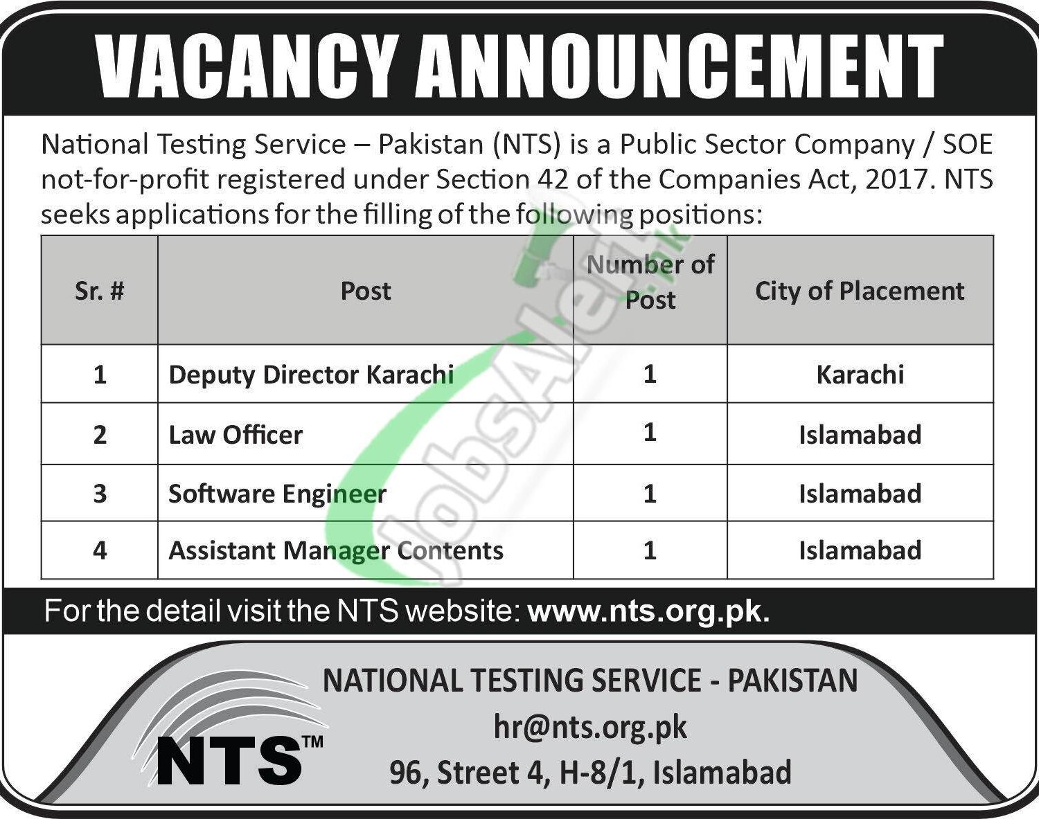 Jobs in National Testing Service