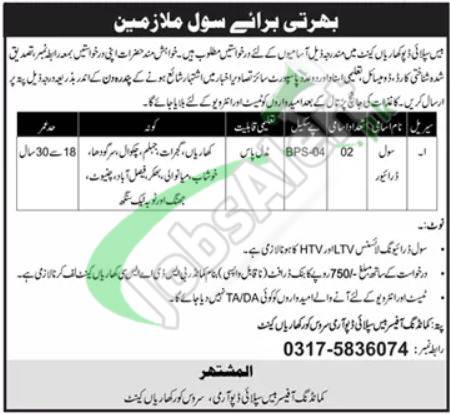 Pak Army Civilian Jobs