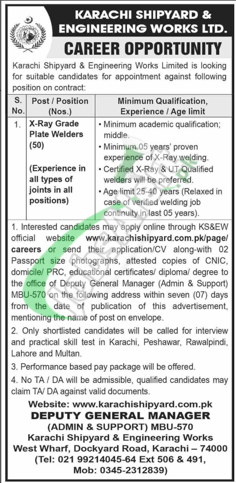 Karachi Shipyard and Engineering Works Jobs