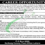 PO Box 3009 Lahore Jobs